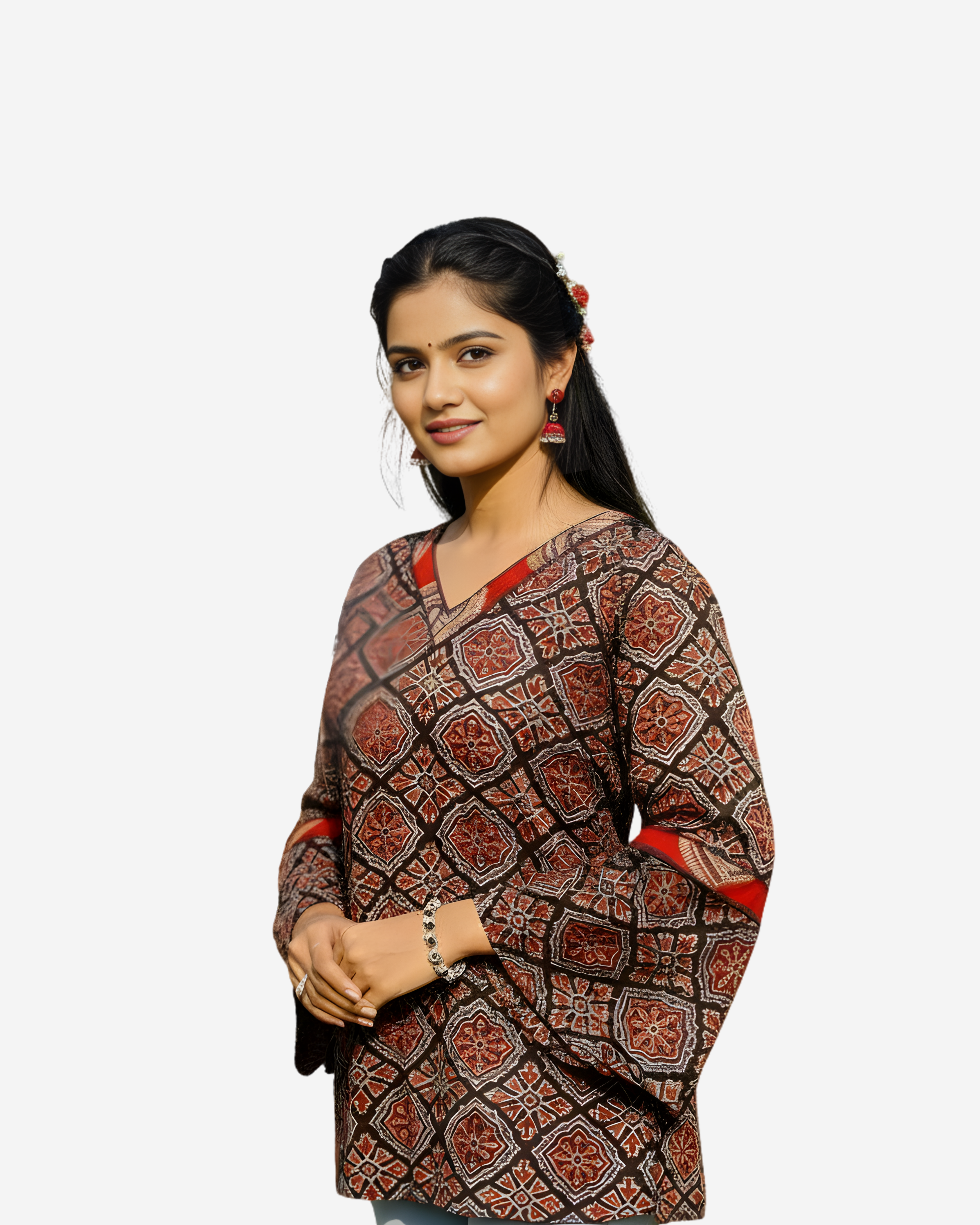 Ajrakh Cotton Short Kurti