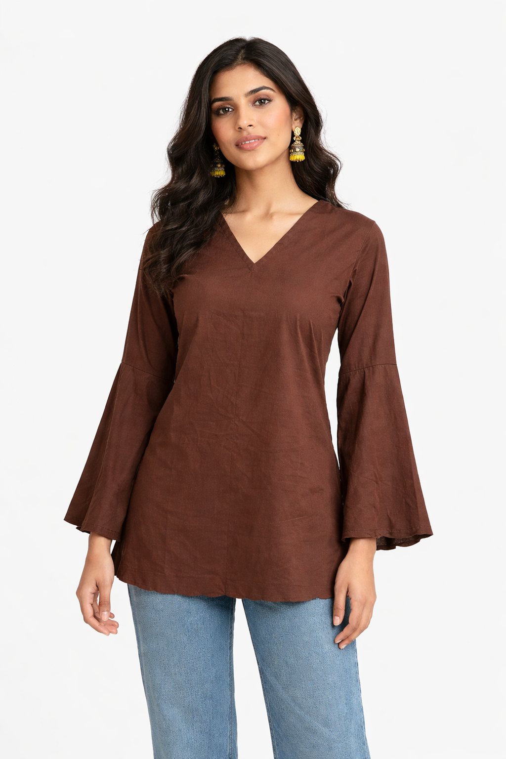 Brown Short Kurti – Earthy Grace Edition