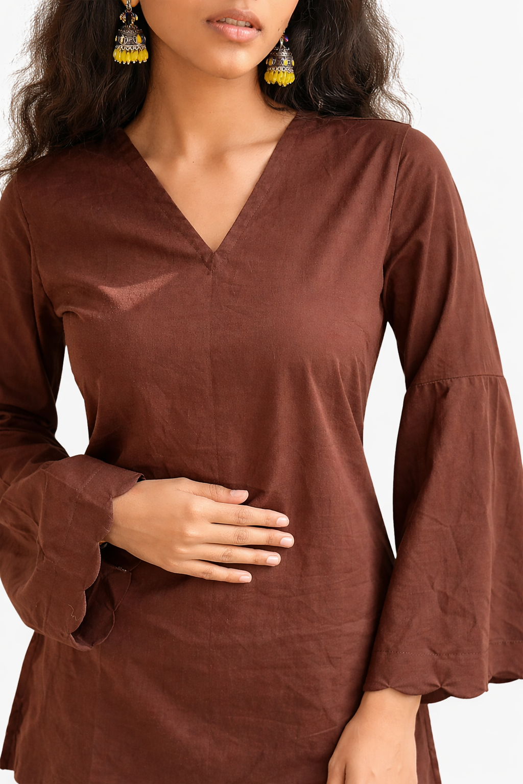 Brown Short Kurti – Earthy Grace Edition