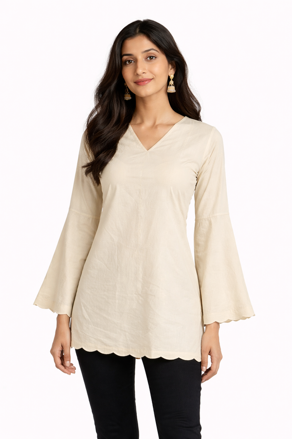 Moon Beige Soft Luxe Kurti