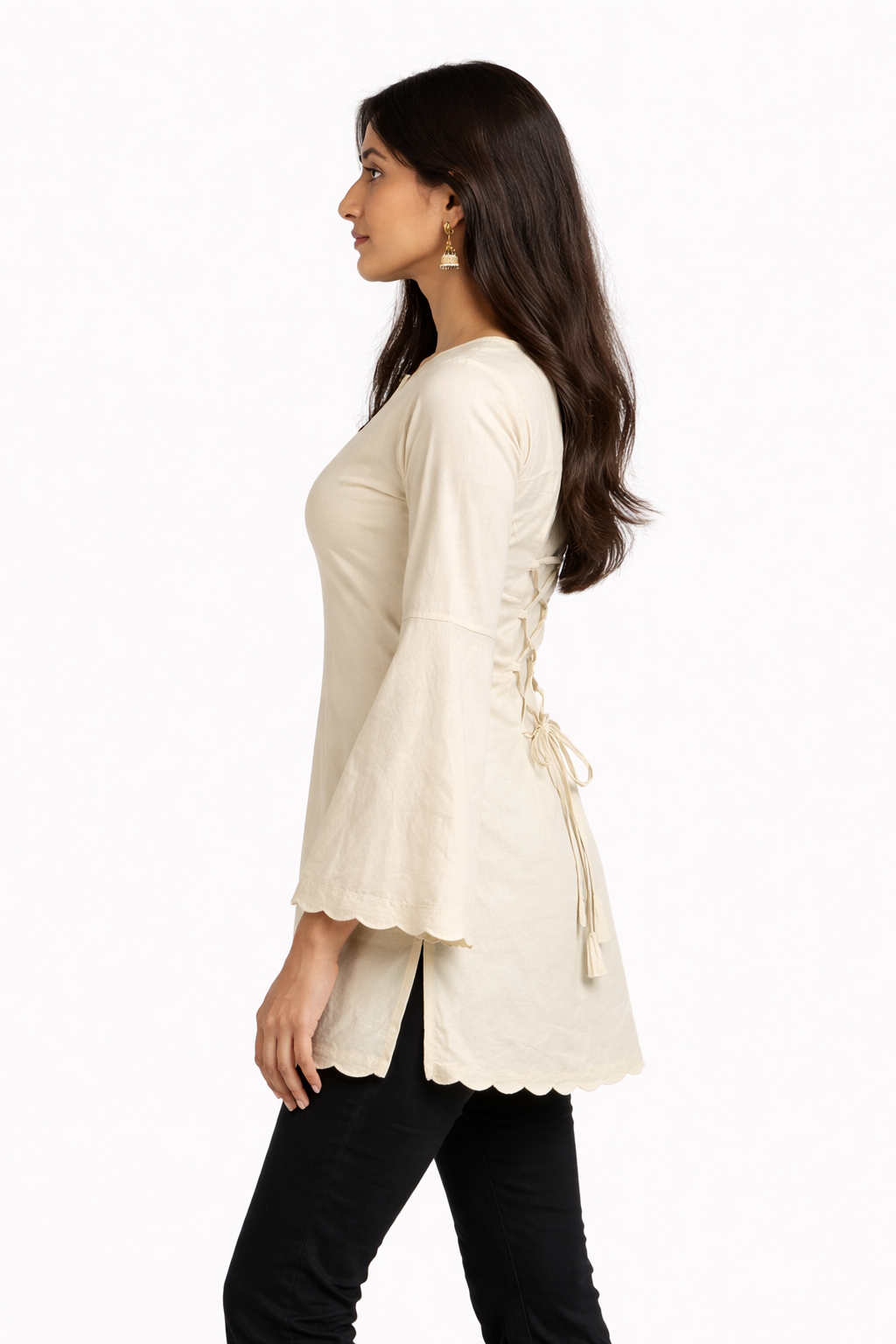 Moon Beige Short Kurti – Soft Luxe Edition
