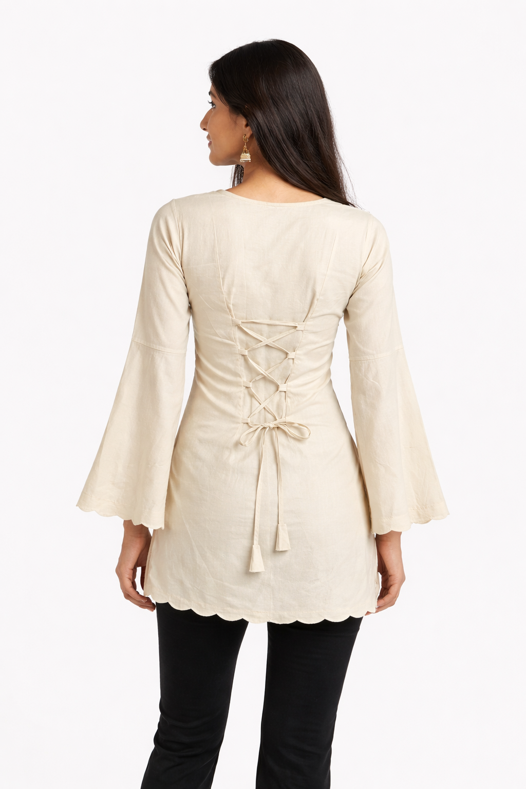 Moon Beige Short Kurti – Soft Luxe Edition