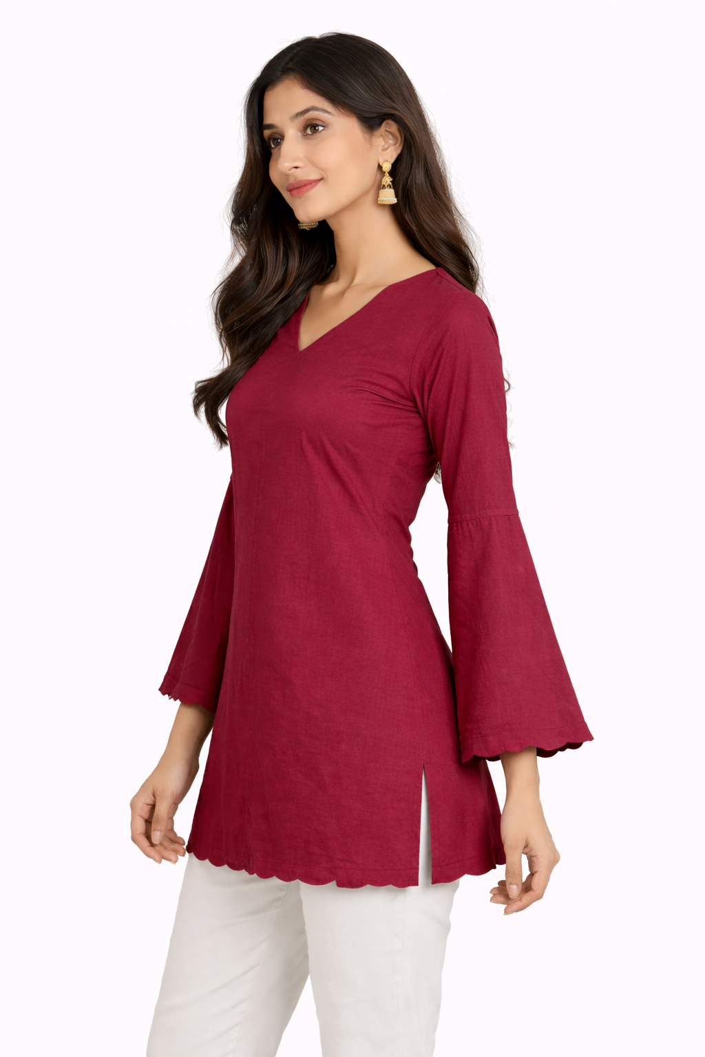 Wine Short Kurti – Royal Muse Edition