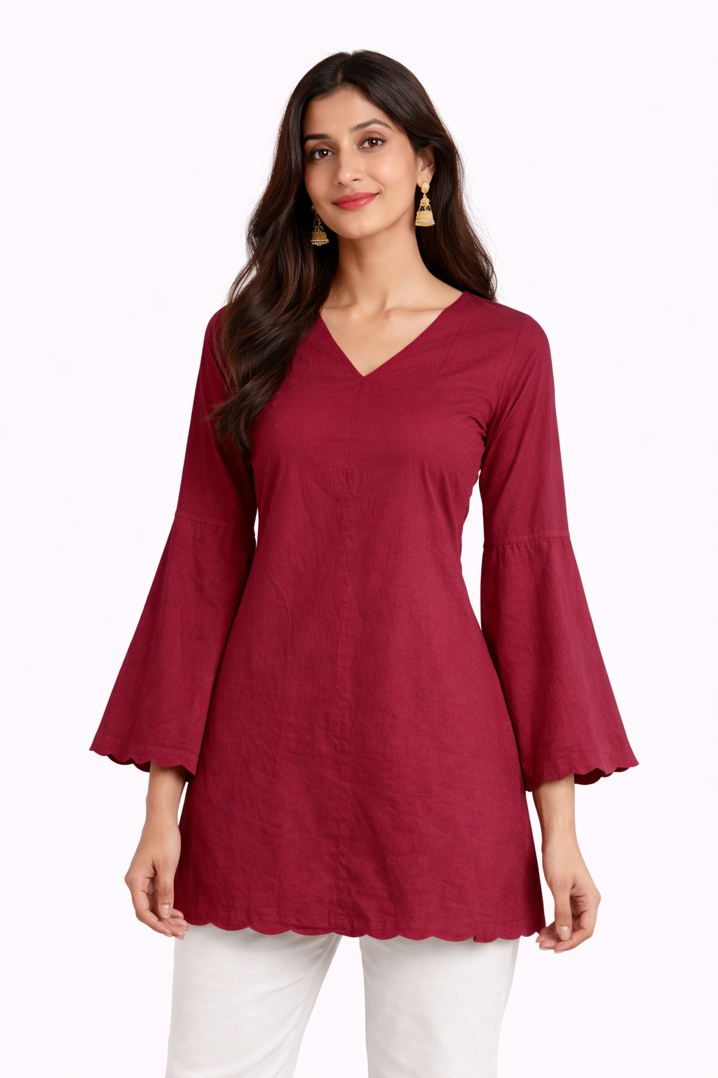 Wine Short Kurti – Royal Muse Edition