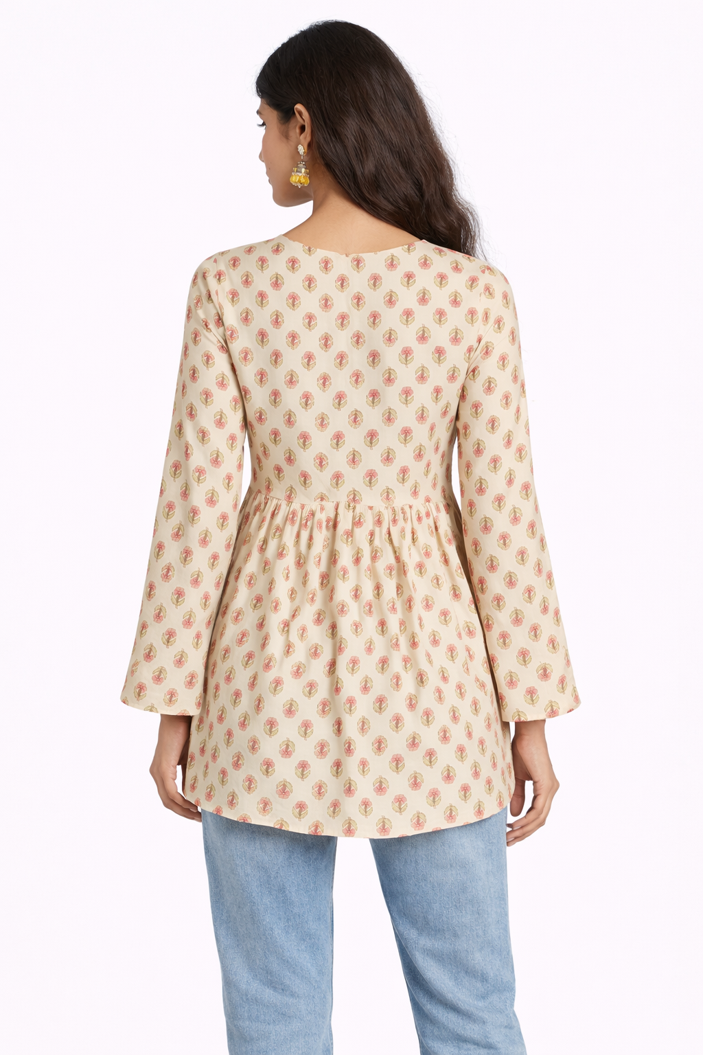 Phoolrang V-Neck Short Kurti