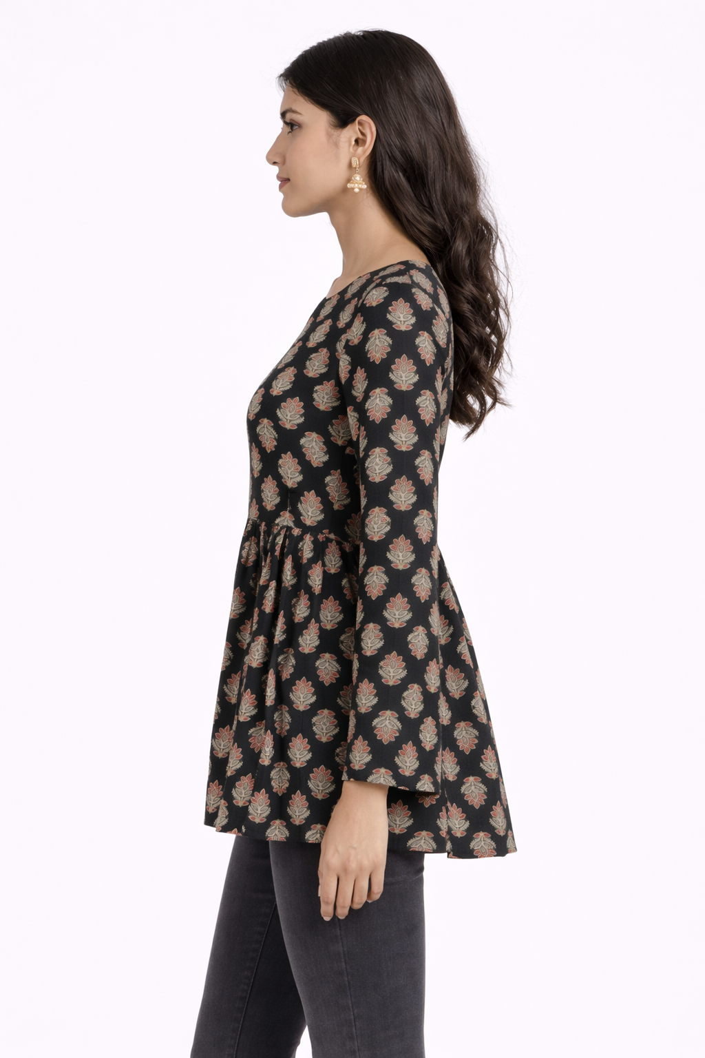 Raatrani Gulabo V-Neck Short Kurti