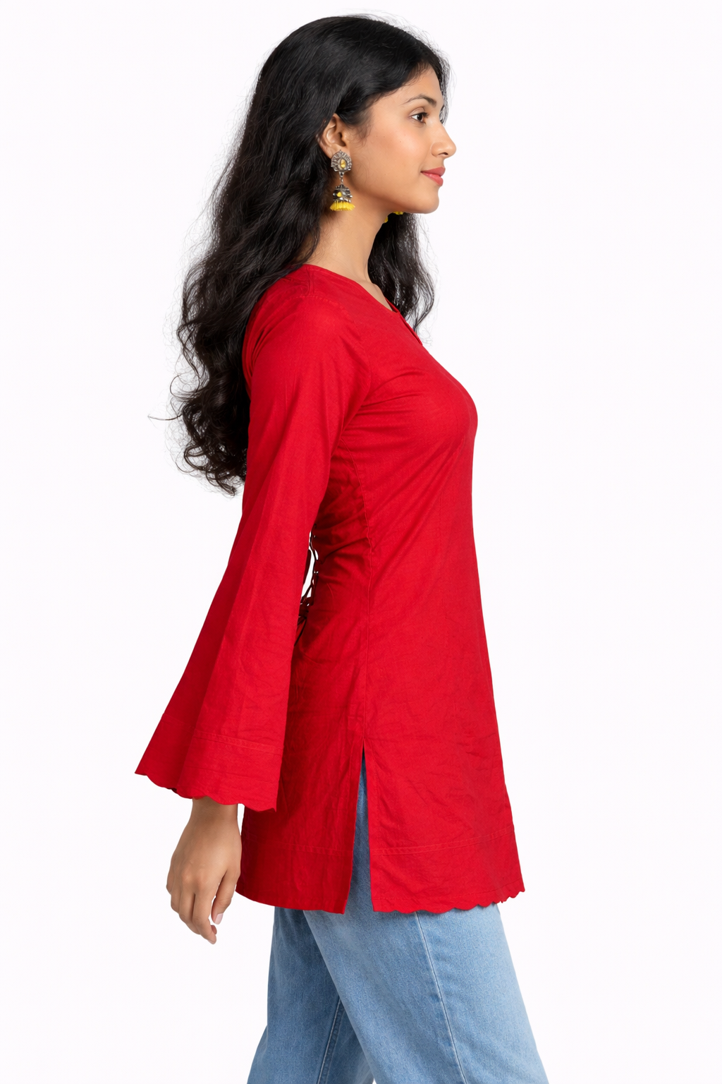 Red Short Kurti – Bold Charm Edition