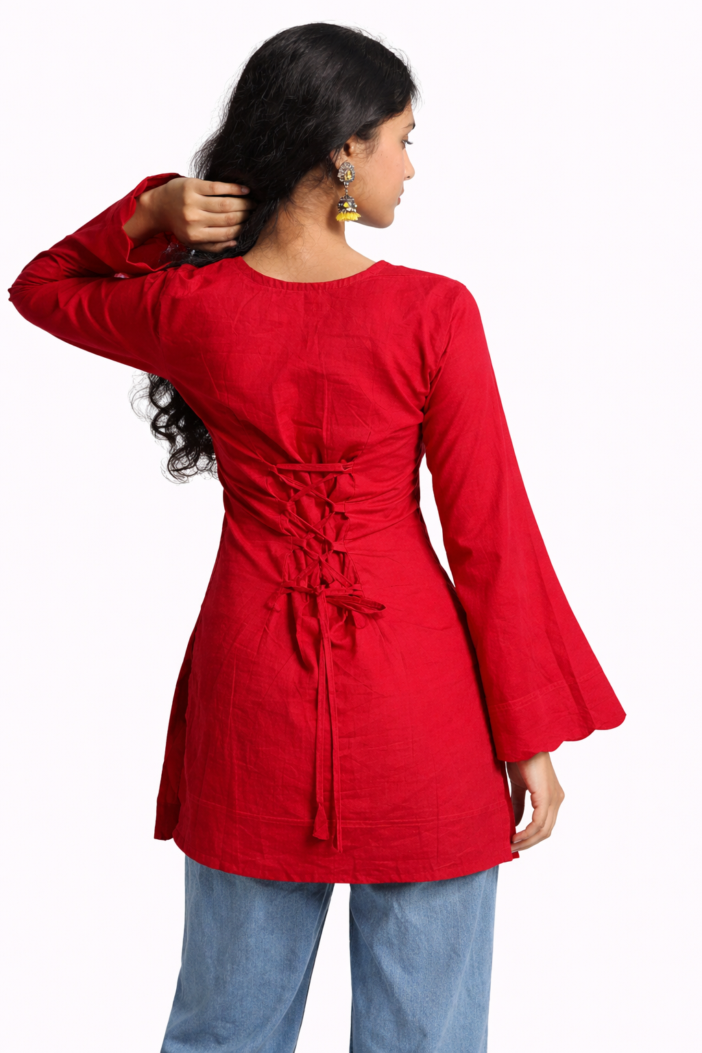 Red Short Kurti – Bold Charm Edition