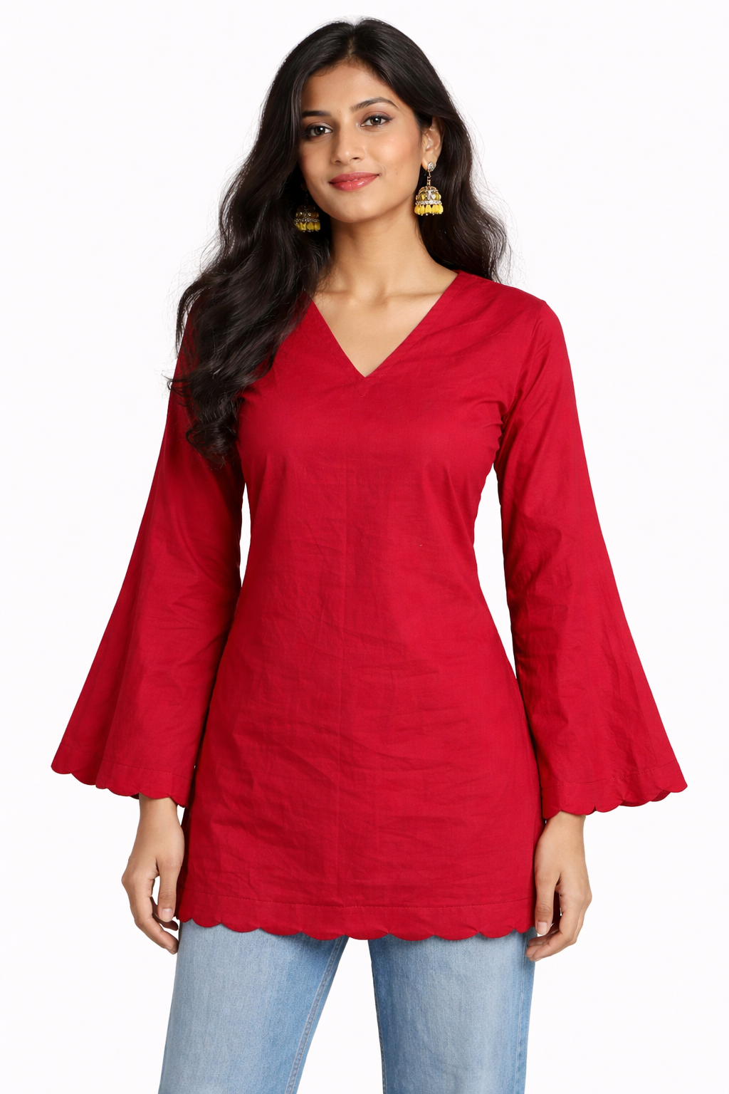 Red Short Kurti – Bold Charm Edition