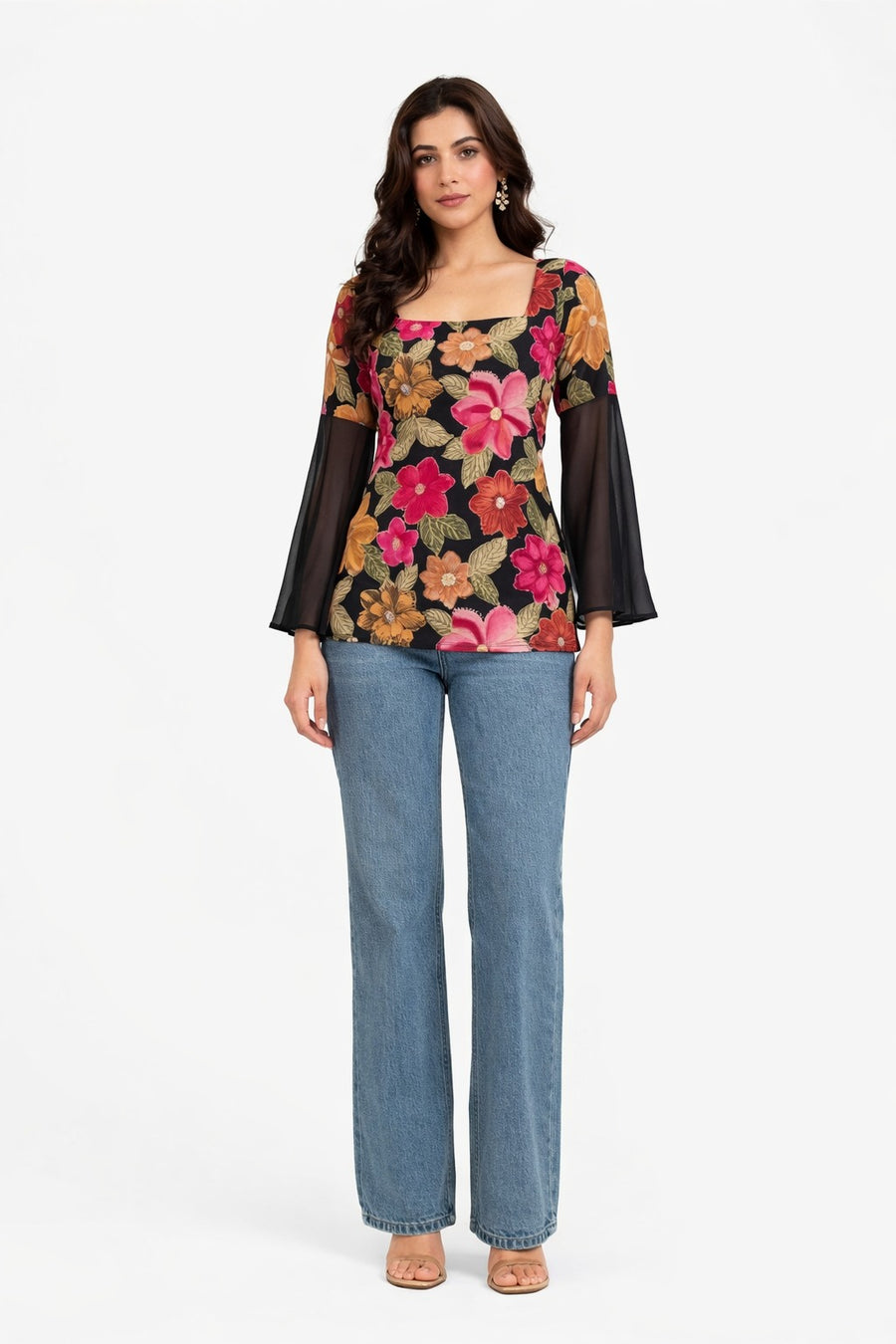 Phoolpari Noor Square Neck Kurti — Nova Nyra